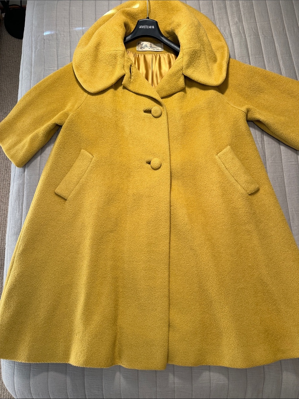 Designer Vintage 1950’s Mustard Wool Swing Coat